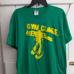Concert T-shirt, Gym Class Hero Green Graphic T-Shirt with Yellow Print